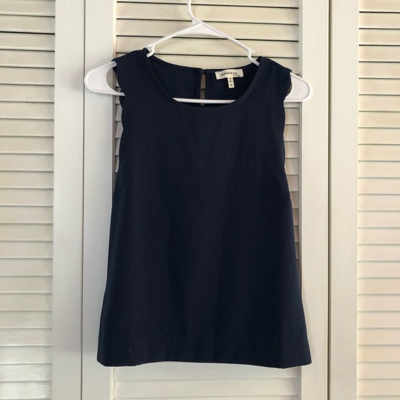 Francesca's Collections Tops - Monteau Francesca’s Navy blue scalloped tank top M